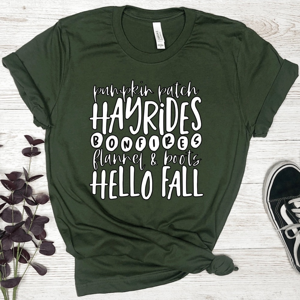 Fall Shirt Bella Canvas in military green